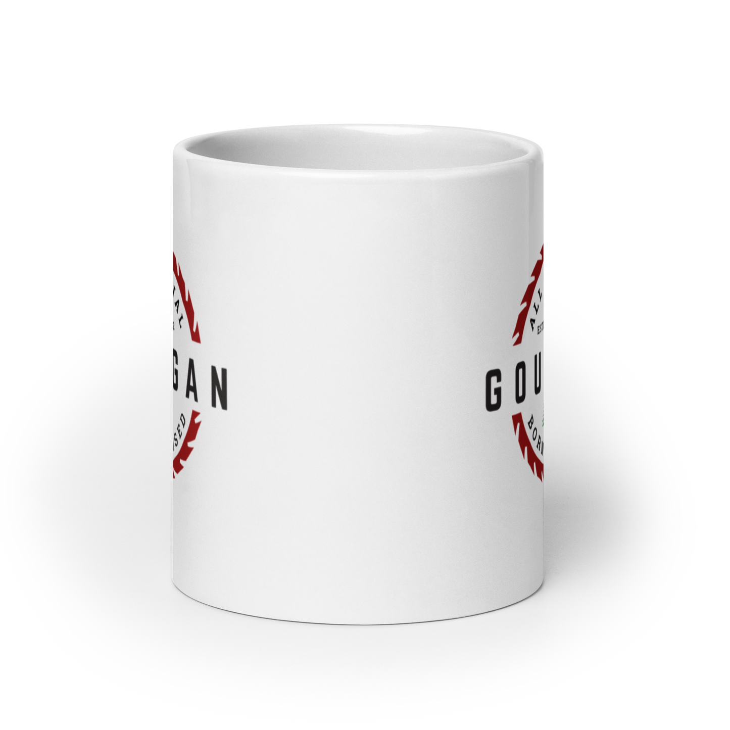 White glossy mug